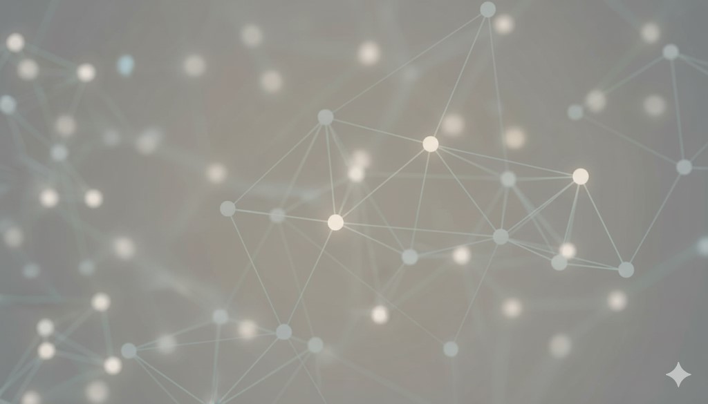 Abstract image of a neural network representing AI